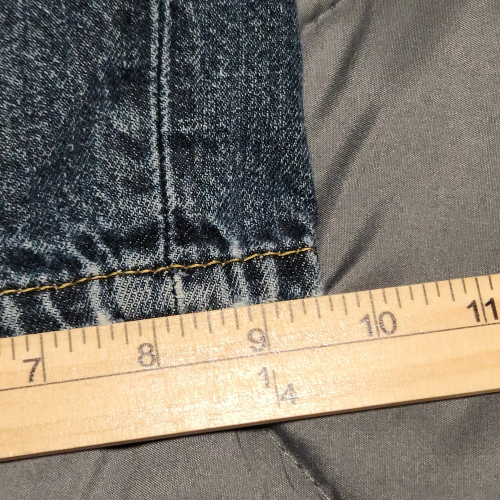 Levi's 559 Men's Jeans 46x30 Actual 44x27 Relaxed Straight Blue Denim Raw Hem - Picture 8 of 13
